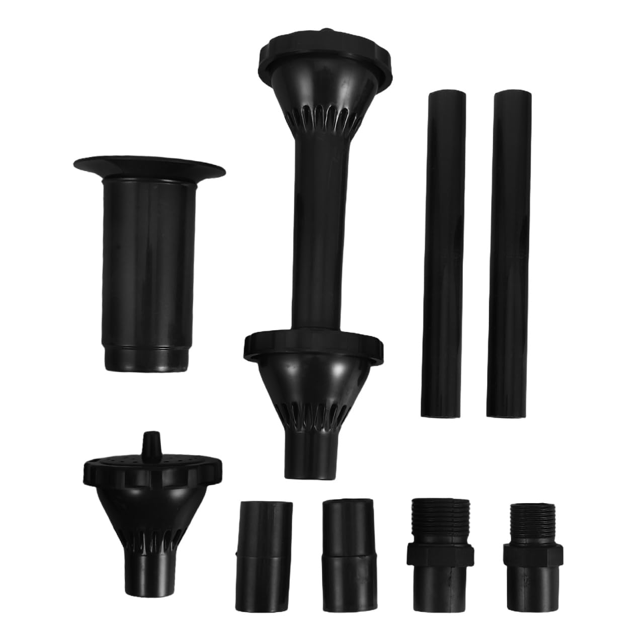 Kisangel 9pcs Fountain Nozzle Kit, Plastic Water Sprinkler Attachments for Submersible Pump, Mushroom & Waterfall Spray Patterns for Garden Pond, Adjustable Nozzle Set for Pool & Aquarium
