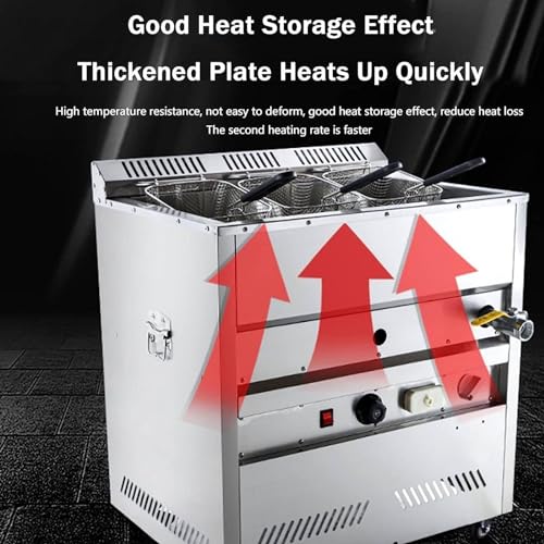 Gas-Fritteuse, Edelstahl-Aufsatz-Gasfritteuse, kommerzielle LPG-Gas-Fritteuse, Propan, LPG-Öl, Brattopf, Küche, Frittiermaschine, Snack-Fritteuse für Pommes Frites, Restaurantküche – Bild 4