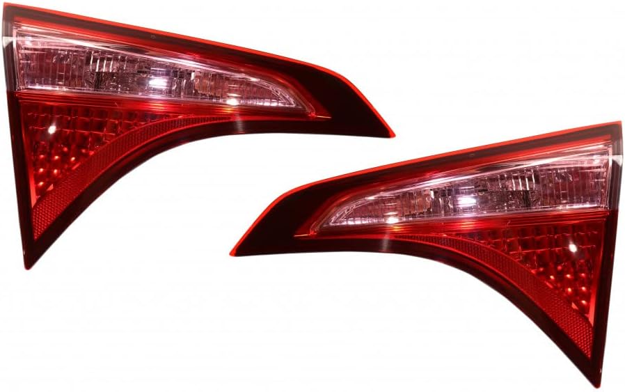 For Toyota Corolla 2017 2018 2019 Tail Light Inner Driver and Passenger Side Pink Lens w/Bulbs CAPA Certified | Replacement For TO2802135, TO2803135 | 81590-02A50, 81580-02A50