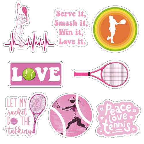 Calcomanías de chica de tenis para identificar botellas y objetos deportivos 4