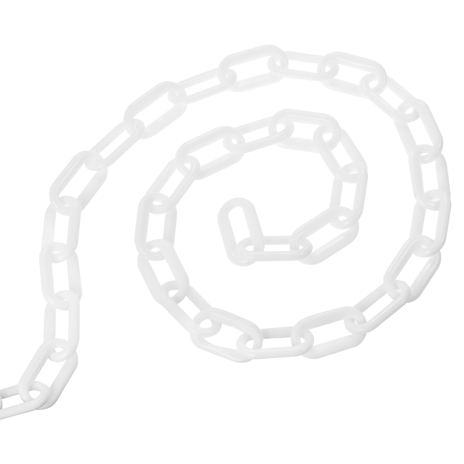 PATIKIL Chaîne barrière plastique 300 pieds Chaîne barrière sécurité Blanc | Maillons Chaîne plastique, barrière contrôle foule pour clôture Portail Jardin Construction Allée Ascenseur