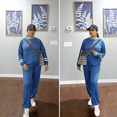 Image of Ekouaer Sweatsuits Womens Loungewear Set Tracksuit Long Sleeve Pajamas Set with Pockets 2 Piece Outfits Lounge Sets