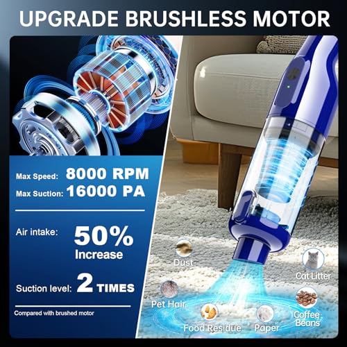 Handheldvacuumcordlesscarvacuumwith16000papowerfulsuctionlightweightat13lbsrechargeablevacuumcleanersforhomeofficecarpetswithbrushlessmotormultipleaccessories  Urban Country Home Decor Handheld vacuum cordless car vacuum with 16000pa powerful suction lightweight at 13 lbs rechargeable vacuum cleaners for home office car pets with brushless motor multiple accessories  urban country home decor
