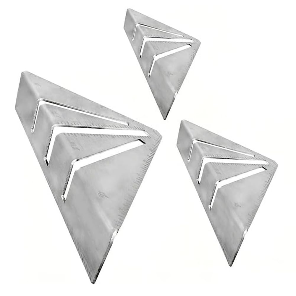 Xnuiasqe 3pcs Professional Metalworking Miter Square, Etched for Accurate Angles, Ideal for Engineers and Craftsmen