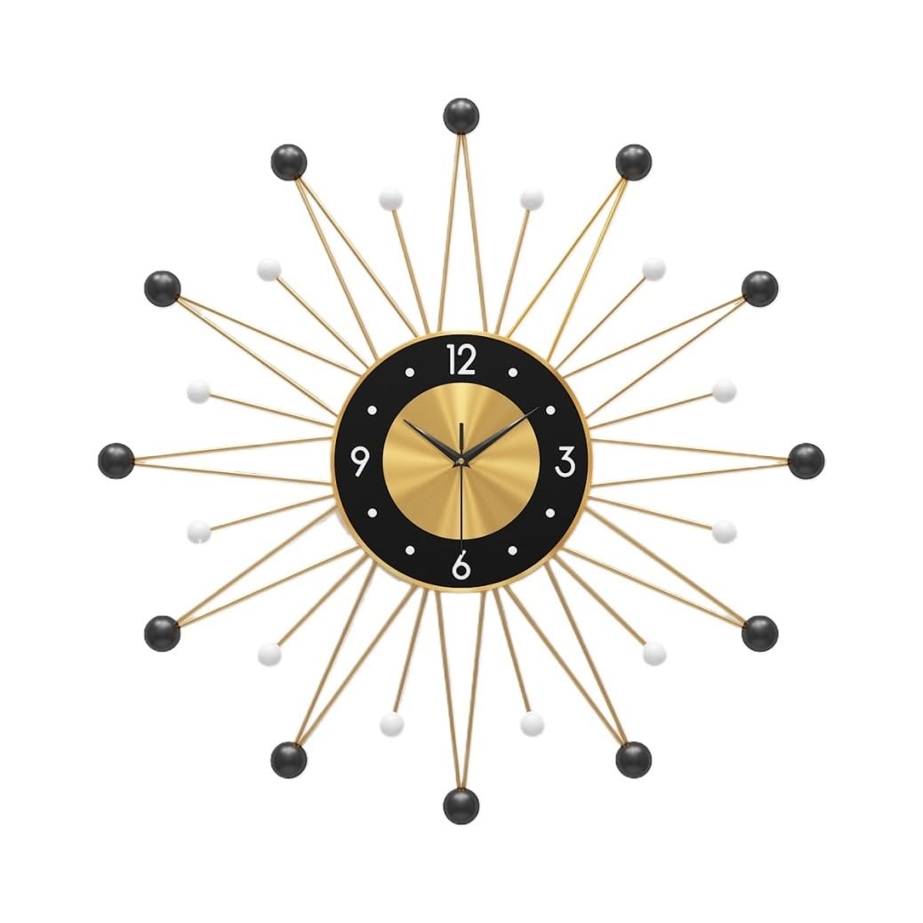 MYUYEE Farmhouse Vintage Clock Metal Ball Clock Ative Modern Wall Clocks Non-Ticking Silent Quartz Clocks for Living Room Bedroom for Bedroom Office,B-78 * 78cm (A-78 * 78cm)