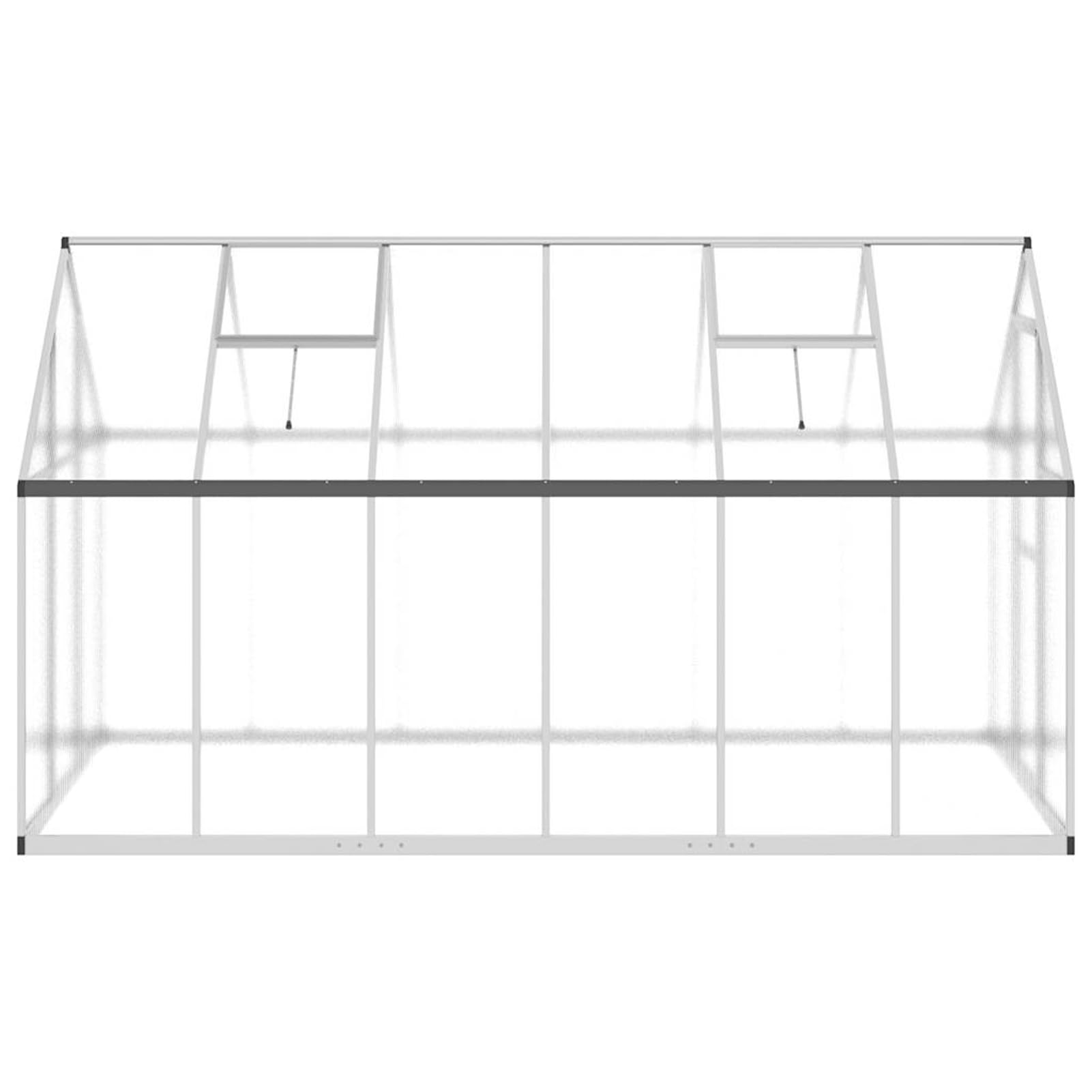 Szklarnia 334 x 169 x 195 cm – odporna na warunki atmosferyczne aluminiowa rama, wbudowana rynna dachowa i 5-stopniowa regulacja okna wentylacyjnego – srebrna/przezroczysta – do uprawy roślin w
