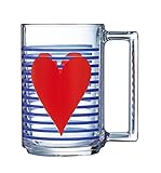 1 Luminarc N4510 taza 32 cl rojo y bleu-albh mi corazón, transparente decorado