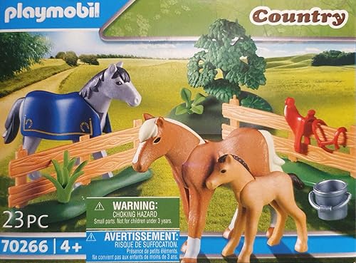 PLAYMOBIL 70266 Country Reiterhof Pferdekoppel - Pferde Spielzeug Set -...