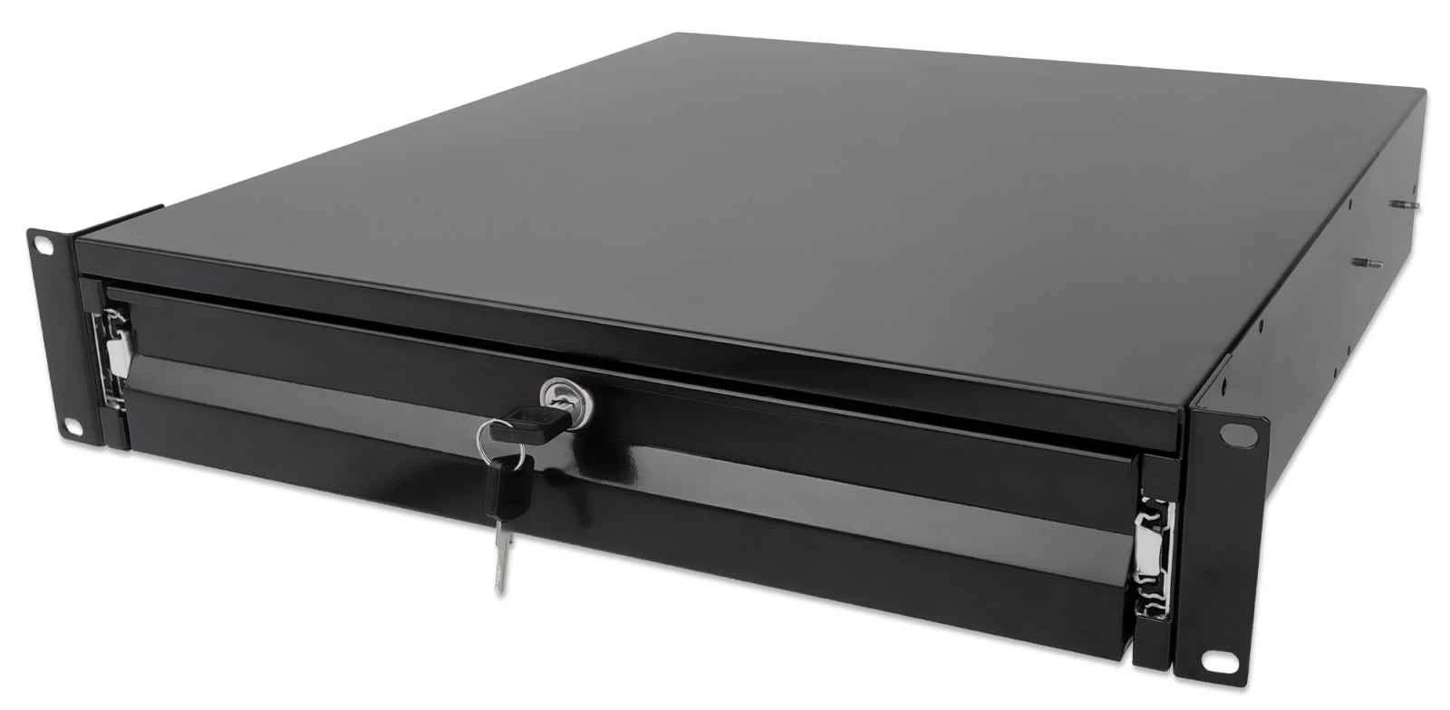 INTELLINET 19IN Storage Drawer 2U Black-