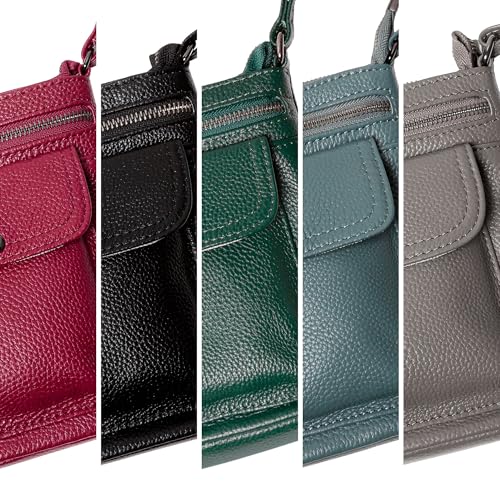 Genuine Leather Adjustable Small Crossbody Phone Purses Key Ring Strap, Travel Zipper Shoulder Handbags, Pockets Credit Card2