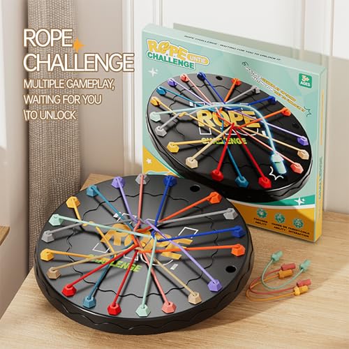 rope untangling puzzle game educational strategy board game for kids amp adults family travel party games with multi-level challenges gifts for all agesmanual on box