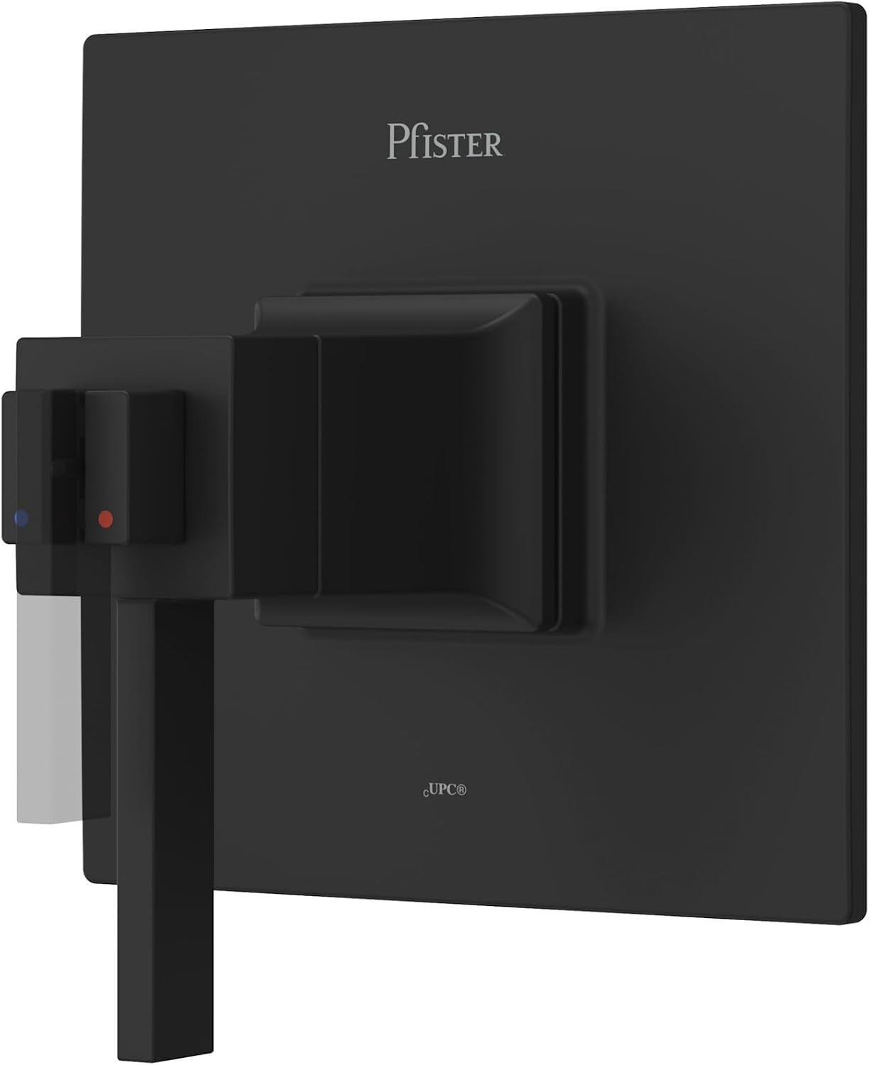 Pfister, R89-VRVB, Verve Thermostatic Valve Trim Only with Volume Control - Less Rough In and Handles, Matte Black