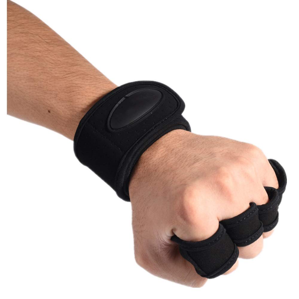 Guanti Antiscivolo per la Palestra Guanti da Palestra, Guanti da Cross Training, Guanti da Sollevamento Pesi Senza Dita(Schwarz,M)