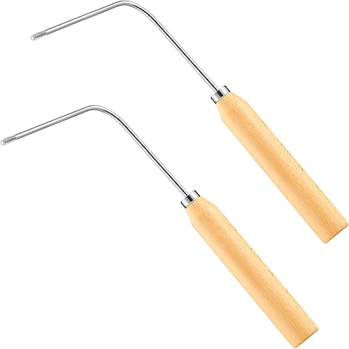 2 piezas de roseta de hierro de roseta de una sola manija de hierro para galletas, mango de madera, herramienta fácil para hacer galletas,