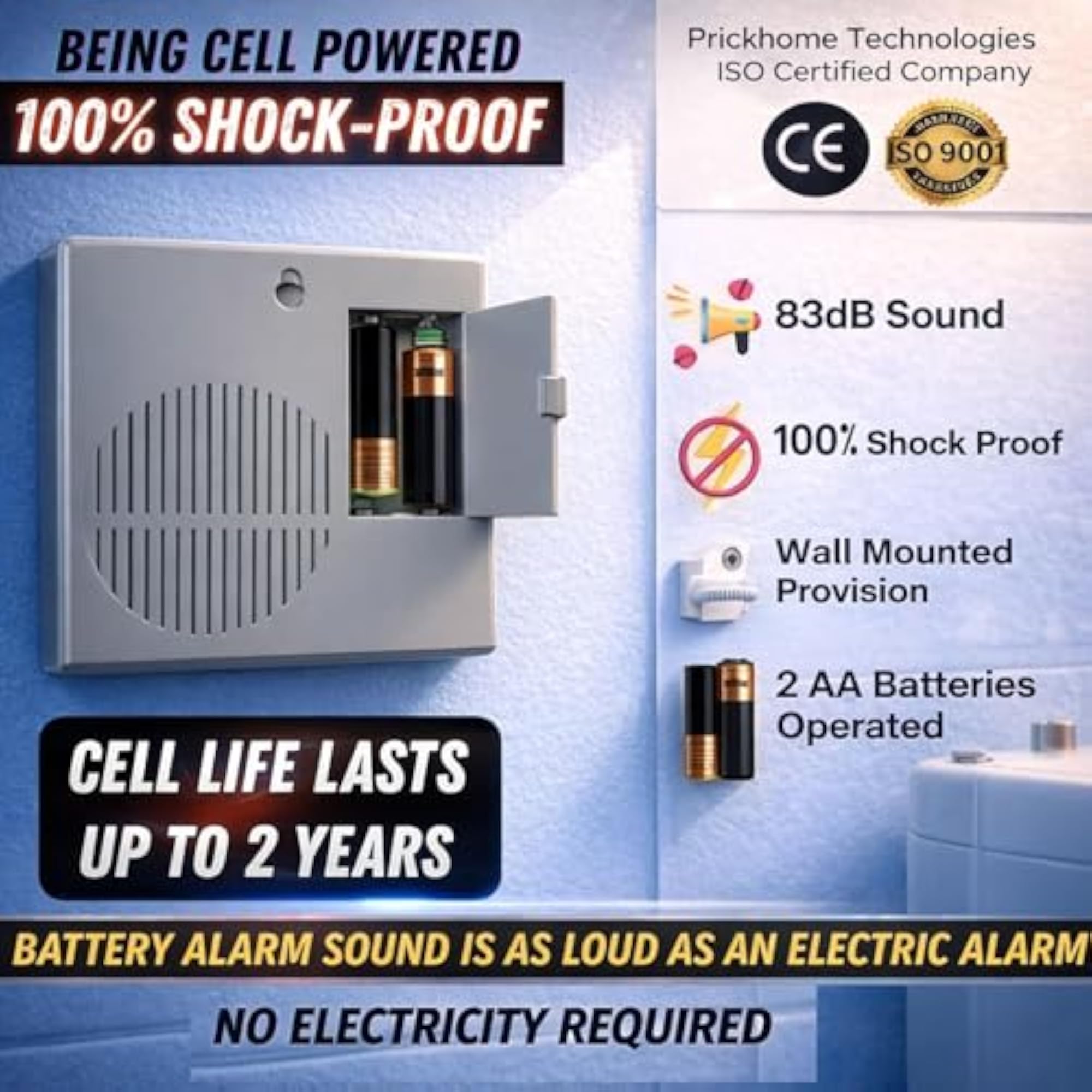 Water Tank Overflow Alarm with Brass Sensor
