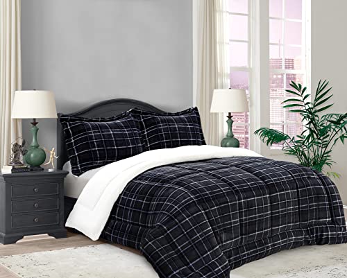 Flanelle de microdaim et micro-daim noir anthracite luxe pour grand lit - 2