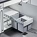 Hailo Raumspar Tandem Küchen-Abfalleimer, Plastik, Grau, One Size