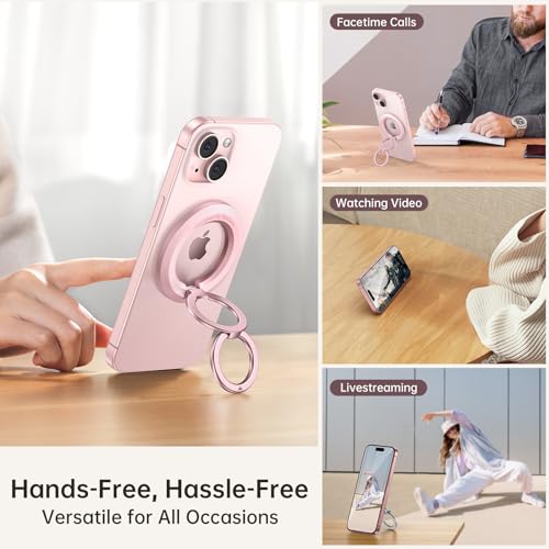 Image of SYNCWIRE Magnetic Phone Ring Holder, for MagSafe Phone Grip Stand Kickstand | Double-Sided Magnet, Removable Hands Free, Cell Phone Finger Grip, for iPhone 17 16 15 14 13 12 Pro Max, MagSafe Accessories