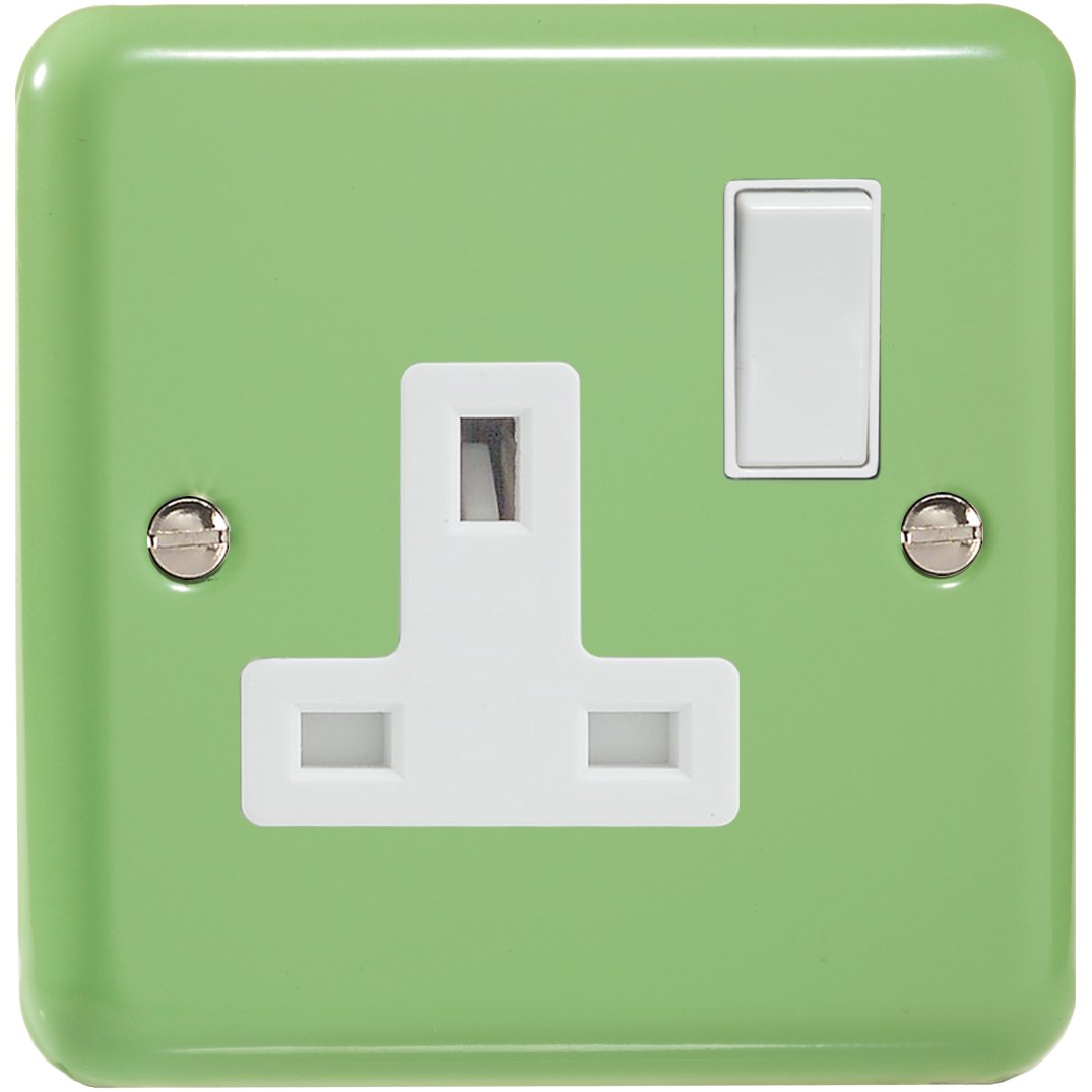 Varilight 1-Gang 13A Double Pole Switched Socket Beryl Green