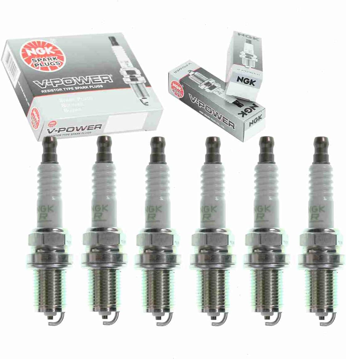 6 pc NGK V-Power Spark Plugs compatible with BMW 330Ci 3.0L L6 2001-2006