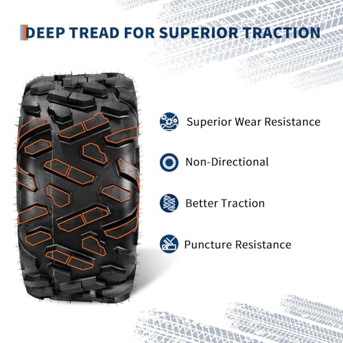 Image of GarveeTech ATV /UTV Tires, Set of 4-26x9-12 Front & 26x11-12 Rear All-Terrain Tires, 6-Ply Tubeless, for Off-Road, Mud, Dirt and Trails