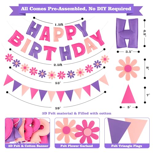 50% Off Pre-Strung Felt Birthday Banner & Garland Decorations