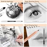 KALOUR PDAS 22pcs Charcoal Pencils Drawing Set, Professional Art Supplies, Black & White Charcoal Pencils for Drawing, Sketching, Shading, Blending, Beginners & Pro Artists