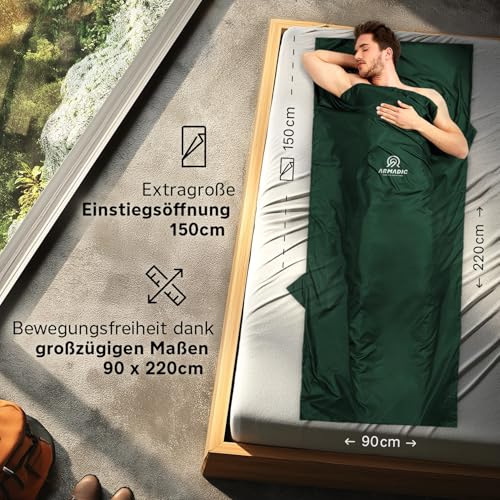 Armadic® Hüttenschlafsack aus Mikrofaser (nur 230g) - Ultraleicht und klein – Ansicht 2