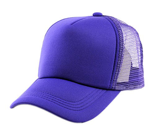 Image of NYFASHION101 Plain Mesh Trucker Hat - Breathable 6-Panel Daily Snapback Cap, Customizable Ideal for DIY Embroidery & Patches
