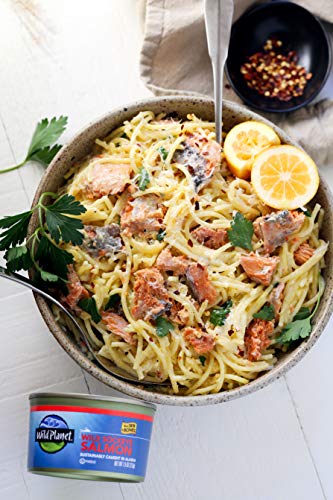 Wild Planet Wild Sockeye Salmon With Skin And Bones, Tinned Fish, Canned Salmon, Sustainably Caught, Non-Gmo, Kosher, Gluten Free, Keto And Paleo, 7.5 Ounce (Pack Of 12) #TOP5