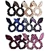 Bunny Ear Hair Scrunchies, Chanaco 12 Pack Hair Scrunchies Velvet Scrunchy Hair Bobbles Elastic Hair Bands Ponytail Holder Rabbit Bunny Ear Style Hair Ties Hair Accessories, 12 Colors