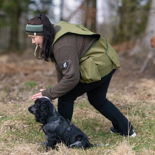 ROMNEYS Dummyweste „Jungla“ – Trainingsweste für Dummyarbeit, viele Taschen, wasserfeste Rückentasche, verstellbare Gurte (L)