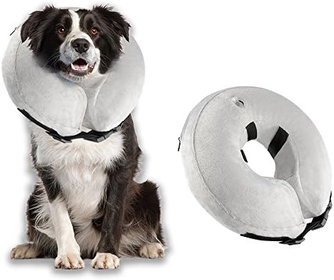 Wangou Dog Cone Collar Soft - Inflatable Dog Collars for After Surgery, Protective Collar for Dogs,Adjustable Pet Recovery E-Collar for Small - Medium
