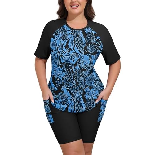 Arolina Rash Guard for Women 2 Piece Swimsuits UPF 50 Swim Shirts with Boyshorts Modest Bathing Suit Swimwear