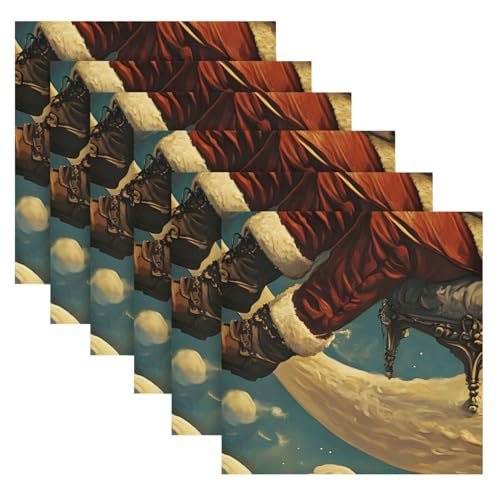 Servilletas de Tela de Navidad Multicolor Pack x6 miniatura 2
