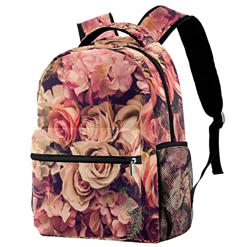 Sac à dos rose pour étudiant et voyage - Style classique mixte