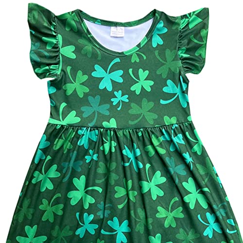 Girl's S Dress - Green Shamrock Dress for Toddler and Little Girls3