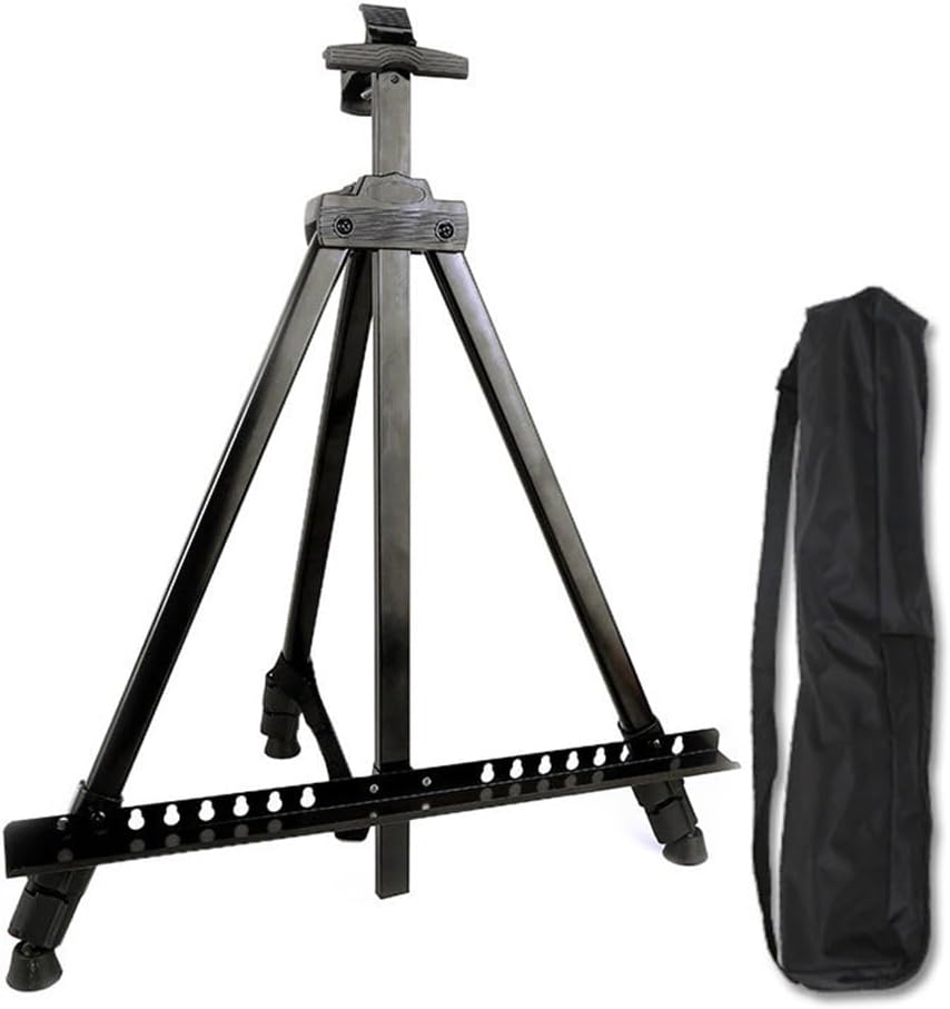 HBJWOV Triangle Metal Easel Display Stand Tripod Easel Art Supplies Folding Iron Fe