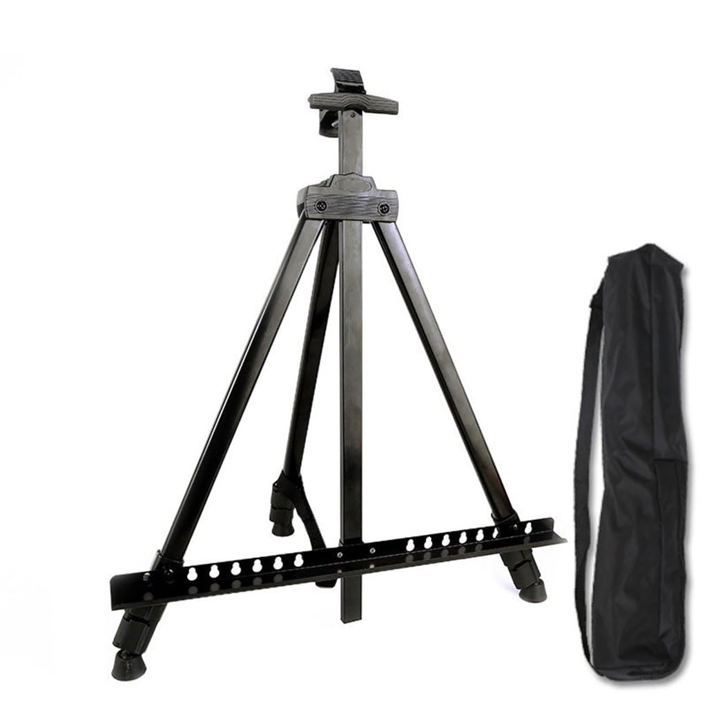 MYUYEE Triangle Metal Easel Display Stand Tripod Easel Art Supplies Folding Iron Fe