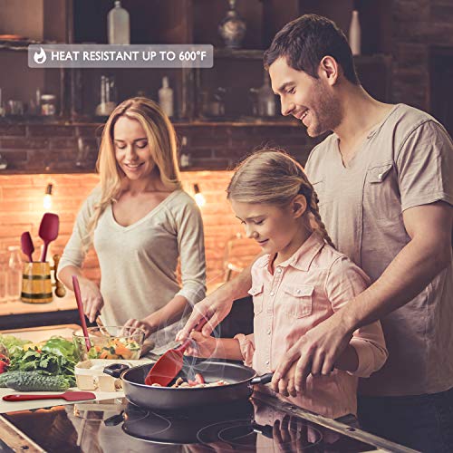 Spatula Silicone Spatula Set Spatulas Silicone Heat Resistant 600°F Rubber Spatula Seamless One Piece Non-Stick 5-Piece For Cooking Baking Mixing