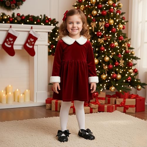 GINFIVE Toddler Girls Dress Shoes Little Girls Mary Janes Ballerina Flats Shoes Toddler Black 8 by GINFIVE - Used condition - Image 2