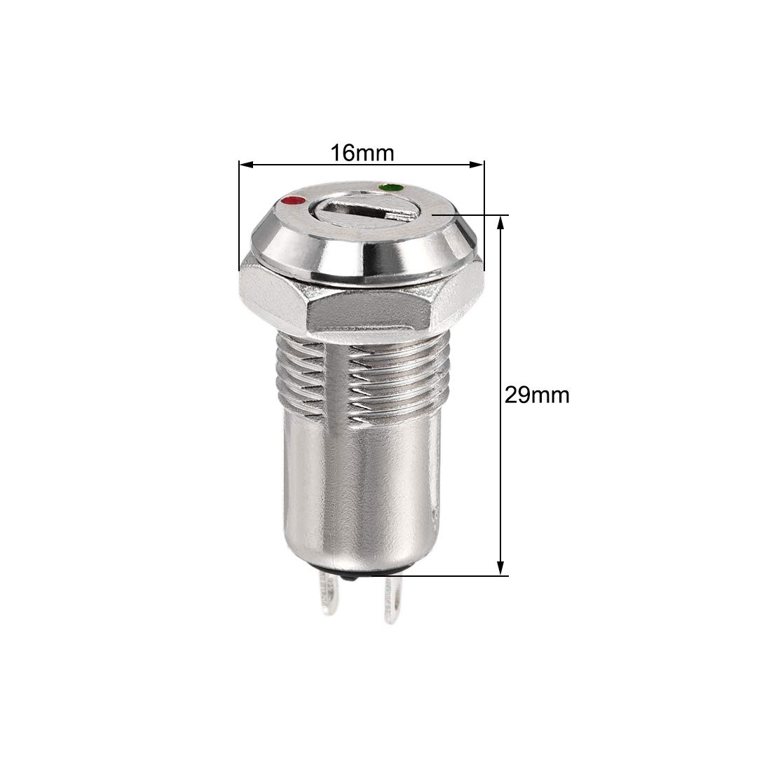 uxcell 12mm 2 Positions Key Locking Push Button Switch with Keys NO-OFF