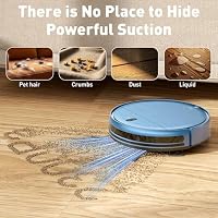 WSUANE Robot Vacuum, Robot Vacuum and Mop, Smart Robotic Cleaner with APP/Remote/Voice Control, Scheduled Cleaning, Slim Body & Self-Charging, Ideal for Pet Hair, Carpet and Hard Floors — image 5