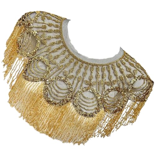 1920s Women’s Embroidery Sequined Shawl Wrap Sparkling Beaded Tassels Bridal Boleros Flapper Evening Capes Stoles Scarf4