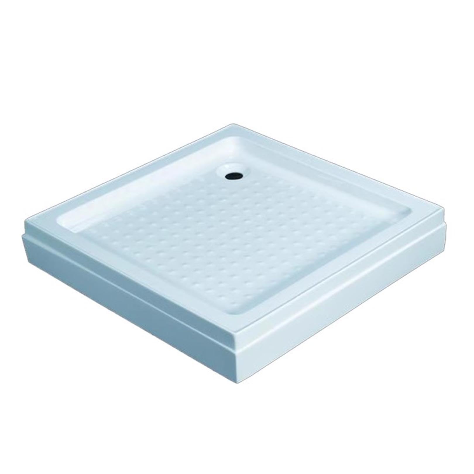 Receveur de douche en acrylique blanc avec drain intégré pour salle de bain