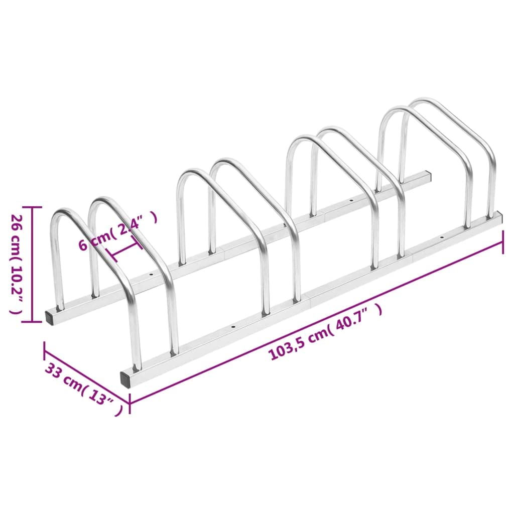 vidaXL Bicicletero para 4 bicicletas acero galvanizado