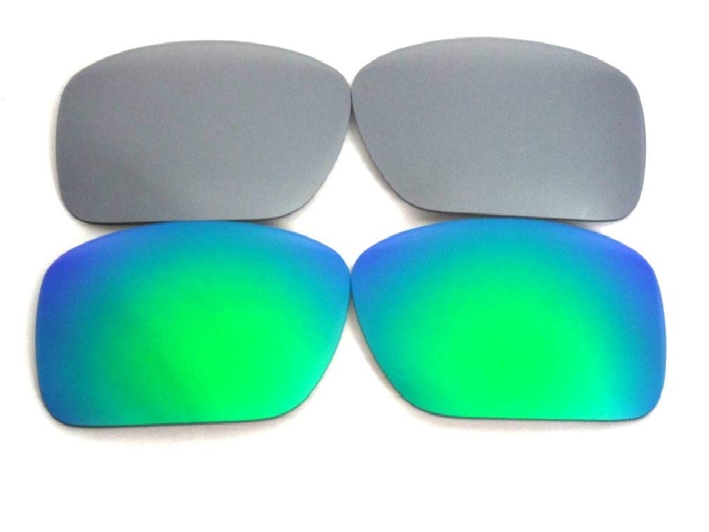 Galaxy Replacement Lenses For Oakley Big Taco Sunglasses Green/Titanium Polarized 2 Pairs