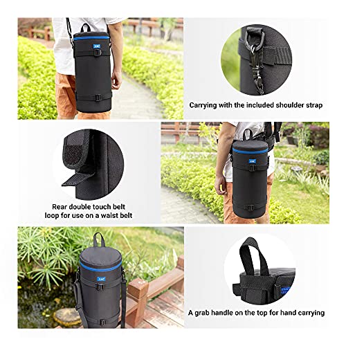 Jjc Camera Lens Pouch Case For Sony Fe 200-600Mm F/5.6-6.3 G Oss Super Telephoto Zoom Lens With Reversed Lens Hood &Teleconverter, Zipper Polyester Lens Protective Bag Interior Size 5.5X14.6” #TOP5