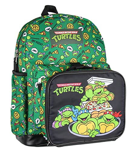Nickelodeon Teenage Mutant Ninja Turtles Got Pizza? Leonardo Raphael Donatello Michelangelo 2 Pc Lunch Box Backpack Set #TOP2