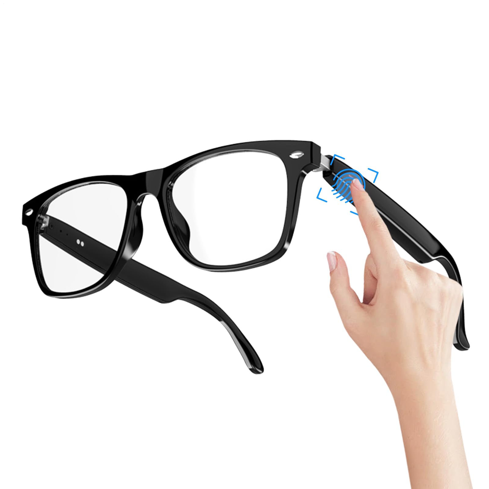 Genérico Gafas Inteligentes - Gafas De Audio | Grabación De Video Portátil Glàsses | Glasas De Música De Volumen Ajustable para Hombre, Mujeres | Respuesta Y Finalización Llama A Audio Glàsses para U